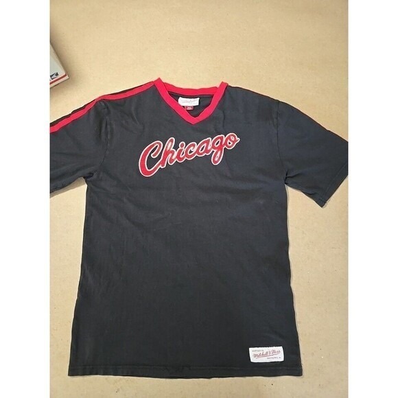 Mitchell & Ness Other - Mitchell & Ness Chicago T Shirt V Neck Red Trim Nostalgia Co. Menswear boy 18-20